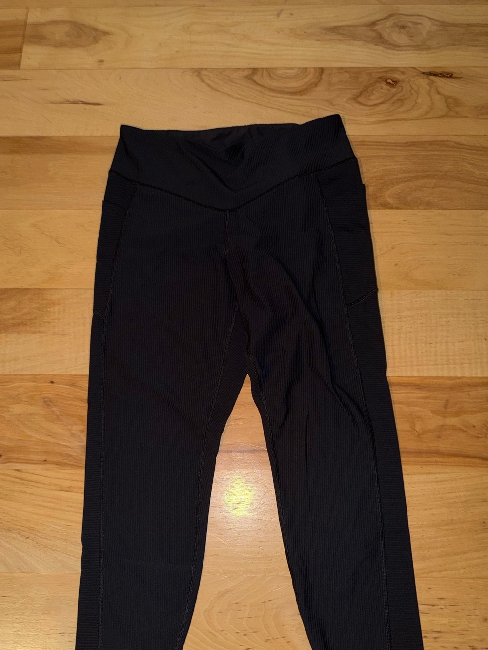 Old Navy Leggings Black Ribbed Size Large